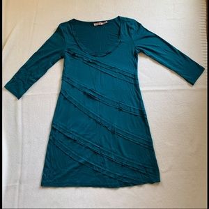 New Juicy Couture Teal 3/4 Sleeve Short Dress